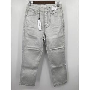 TopShop Women's Metallic silver sparkly denim Size‎ 28x32 NWT